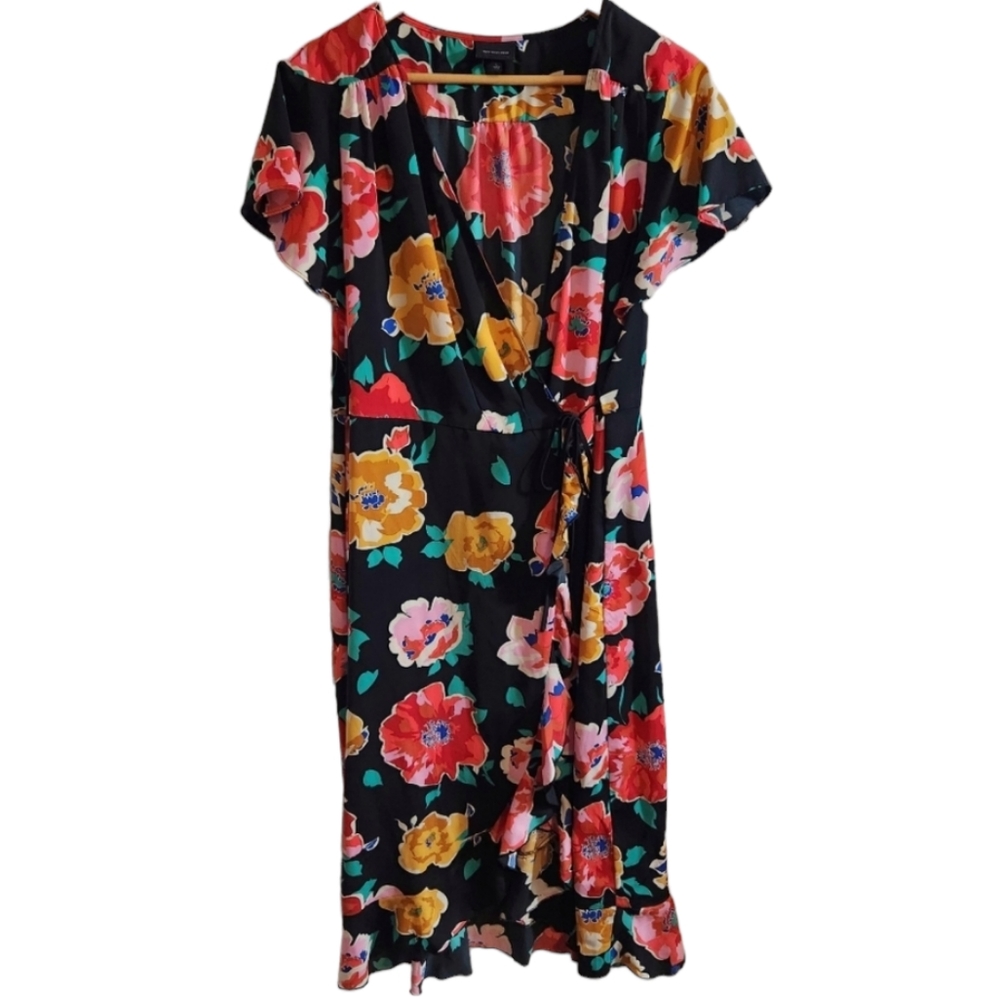 Who What Wear Floral Ruffled Wrap Maxi Dress